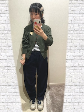「しまむら（シマムラ）のアイテム（その他パンツ、ブルー系）」を使った、おっくん🍅さん（レディース・146cm）の春コーディネート