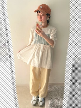 「アイテム（その他パンツ、イエロー系）」を使った、おっくん🍅さん（レディース・146cm）の秋コーディネート
