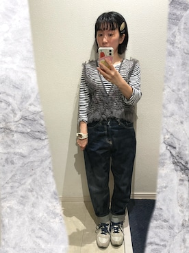 「アイテム（デニムパンツ）」を使った、おっくん🍅さん（レディース・146cm・40代）の秋コーディネート