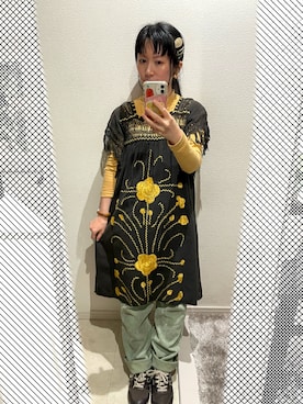 「flower（フラワー）のアイテム」を使った、おっくん🍅さん（レディース・146cm）の春コーディネート