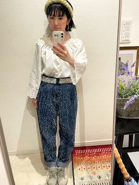 「UNITED ARROWS（ユナイテッドアローズ）のアイテム（ベルト）」を使った、おっくん🍅さん（レディース・146cm）の春コーディネート