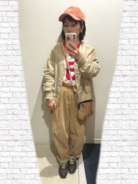 「Dickies（ディッキーズ）のアイテム（キャップ）」を使った、おっくん🍅さん（レディース・146cm）の秋コーディネート