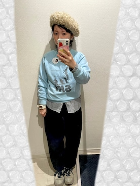 「アイテム（ハンチング/ベレー帽）」を使った、おっくん🍅さん（レディース・146cm・40代）の冬コーディネート