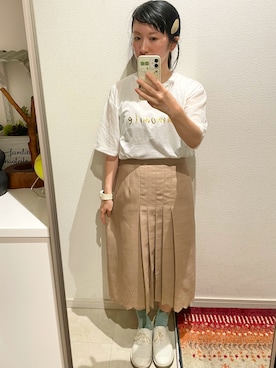 「みんなの白Tフェス」｜「アイテム（その他シューズ）」を使った、おっくん🍅さん（レディース・146cm）の夏コーディネート