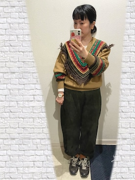 「no brand（ノーブランド）のアイテム（パンツ）」を使った、おっくん🍅さん（レディース・146cm）の冬コーディネート