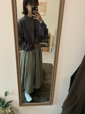 「アイテム（スウェット）」を使った、みっこさん（レディース・158cm）の秋コーディネート