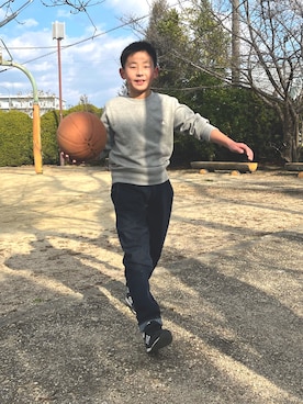 「BRANSHES（ブランシェス）のアイテム（パンツ）」を使った、かんきちさん（レディース・157cm）の冬コーディネート