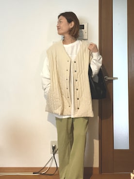 「select MOCA（セレクトモカ）のアイテム（その他アウター）」を使った、かんきちさん（レディース・157cm）の秋コーディネート