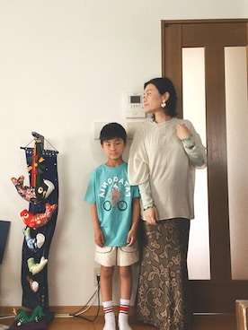 「こども ビームス（コドモビームス）のアイテム」を使った、かんきちさん（レディース・157cm）の春コーディネート