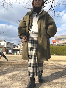 「select MOCA（セレクトモカ）のアイテム（モッズコート）」を使った、かんきちさん（レディース・157cm）の冬コーディネート