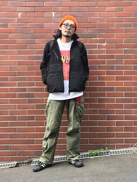 「アイテム（カーゴパンツ）」を使った、YUTA KABURAGI さん（メンズ・175cm）の秋コーディネート