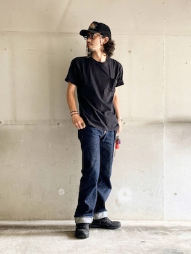 「Hanes」｜「アイテム（帽子）」を使った、YUTA KABURAGI さん（メンズ・175cm）の秋コーディネート