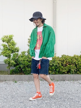 「ごきげんウィーク」｜「アイテム（ナイロンジャケット）」を使った、YUTA KABURAGI さん（メンズ・175cm）の春コーディネート