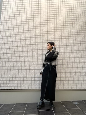 「Dr. Martens（ドクターマーチン）のDr.Martens  CHELSEA BOOT（ブーツ）」を使った、もえさん（レディース・158cm）の秋コーディネート