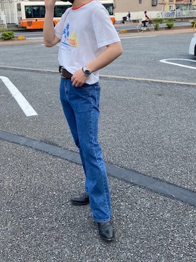 「SAINT LAURENT PARIS（サンローランパリ）のアイテム（Tシャツ/カットソー）」を使った、goさん（メンズ・170cm）の夏コーディネート
