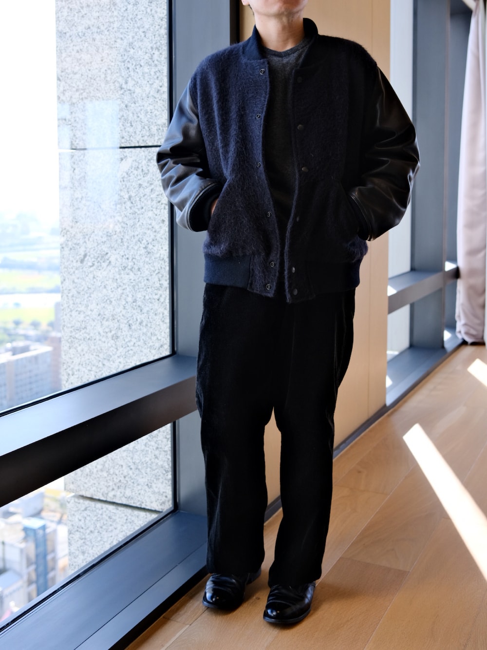 COMOLI 黒 スタジャン サイズ1 COMOLIのスタジャンを使った人気ファッションコーディネート - WEAR