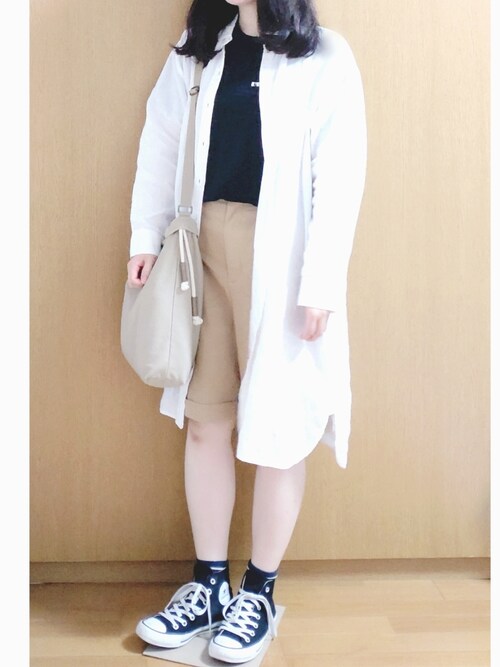 K A 無印良品のシャツワンピースを使ったコーディネート Wear