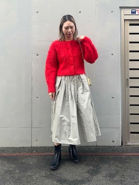 「冬の差し色コーデ」｜な つ みさん（レディース・172cm）の冬コーディネート