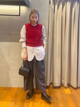 「アイテム（イヤーカフ）」を使った、な つ みさん（レディース・172cm）の秋コーディネート