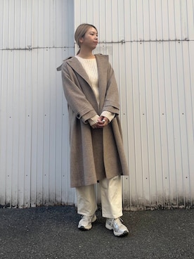 「アイテム（ステンカラーコート）」を使った、な つ みさん（レディース・172cm）の秋コーディネート