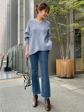 「marco masi（マルコマージ）のMARCO MASI　ZEBRA MINIBAG（ショルダーバッグ）」を使った、kurataniさん（レディース・165cm）の秋コーディネート