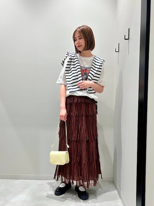 セール】『別注』Le minor×UR Border cropped T-shirts（Tシャツ