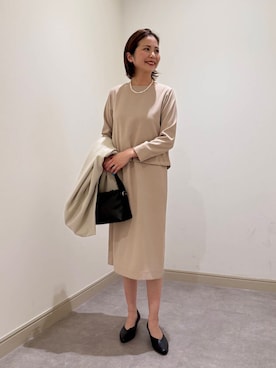 「オンオフ兼用」｜「アイテム（ワンピース）」を使った、kurataniさん（レディース・165cm）の冬コーディネート