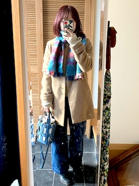 「BLUE BLUE（ブルーブルー）のアイテム（バッグ）」を使った、☜mai☞さん（レディース・155cm）の冬コーディネート