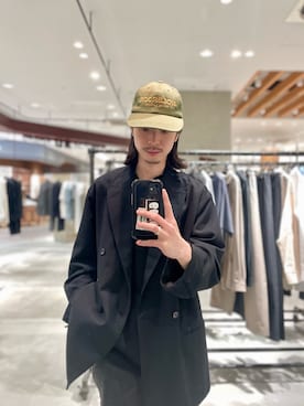 「URBAN RESEARCH（アーバンリサーチ）のnew basic　HIGH TWIST WOOL W JACKET（テーラードジャケット、ブラック系）」を使った、OHBUCHI TAKUYAさん（メンズ・170cm）の春コーディネート