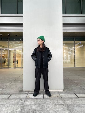 「アイテム（スタジャン）」を使った、OHBUCHI TAKUYAさん（メンズ・170cm）の秋コーディネート