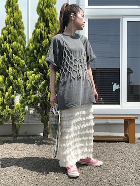 「beautiful people（ビューティフルピープル）のアイテム」を使った、minakoさん（レディース・160cm）の夏コーディネート