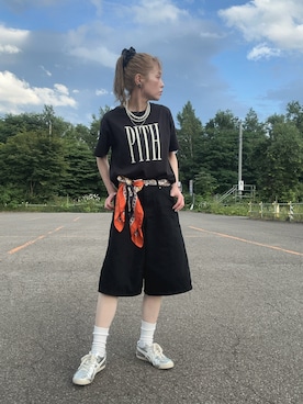 「アイテム（アクセサリー、ホワイト系）」を使った、minakoさん（レディース・160cm）の夏コーディネート