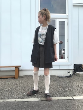 「アイテム（ソックス/靴下）」を使った、minakoさん（レディース・160cm）の夏コーディネート