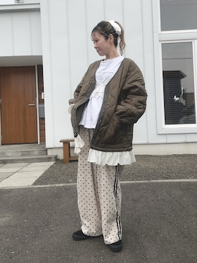 「ドットパンツ」｜minakoさん（レディース・160cm）の春コーディネート