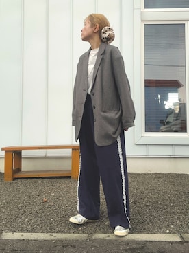 「アイテム（ヘアアクセサリー）」を使った、minakoさん（レディース・160cm）の秋コーディネート