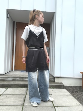 「アイテム（キャミソール）」を使った、minakoさん（レディース・160cm）の夏コーディネート