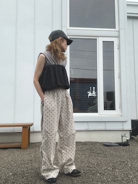 「ドットパンツ」｜minakoさん（レディース・160cm）の夏コーディネート