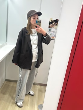 「アイテム（テーラードジャケット）」を使った、minakoさん（レディース・160cm）の秋コーディネート