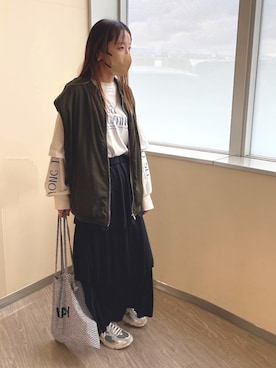 「SpRay（スプレイ）のアイテム（その他アウター）」を使った、minakoさん（レディース・160cm）の春コーディネート