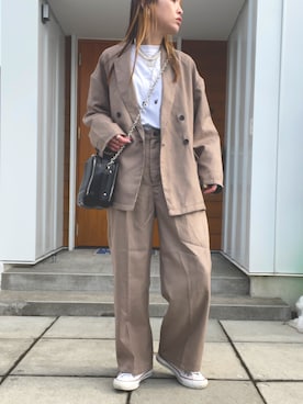 「卒業式コーデ」｜「アイテム（セットアップ）」を使った、minakoさん（レディース・160cm）の春コーディネート