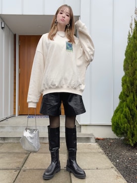 「SpRay（スプレイ）のアイテム（ブーツ）」を使った、minakoさん（レディース・160cm）の秋コーディネート