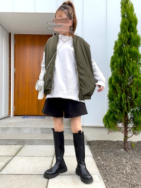 「SpRay（スプレイ）のアイテム（その他アウター）」を使った、minakoさん（レディース・160cm）の秋コーディネート