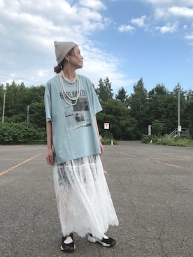 「アイテム（スカート）」を使った、minakoさん（レディース・160cm）の夏コーディネート