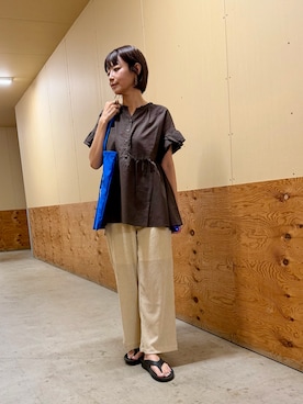「URBAN RESEARCH Sonny Label（アーバンリサーチサニーレーベル）のアイテム（バッグ）」を使った、emi0617さん（レディース・163cm）の夏コーディネート