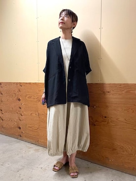 「ITEMS URBANRESEARCH（アイテムズ アーバンリサーチ）のアイテム（その他アウター）」を使った、emi0617さん（レディース・162cm）の夏コーディネート