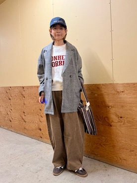 「アイテム（テーラードジャケット、その他）」を使った、emi0617さん（レディース・163cm）の秋コーディネート