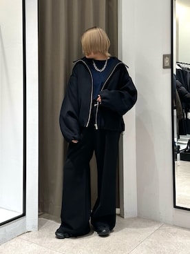 「アイテム（ネックレス）」を使った、mana.さん（レディース・160cm）の秋コーディネート