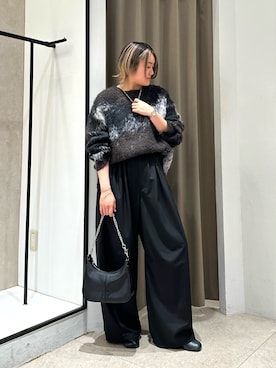 「ニット/セーター」｜「アイテム（アクセサリー）」を使った、mana.さん（レディース・160cm）の秋コーディネート