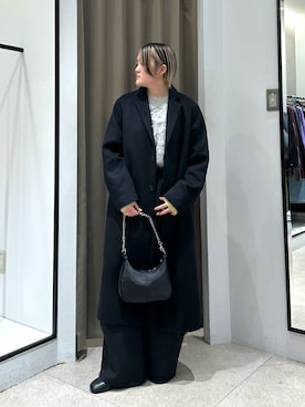 「アイテム（チェスターコート）」を使った、mana.さん（レディース・160cm）の冬コーディネート