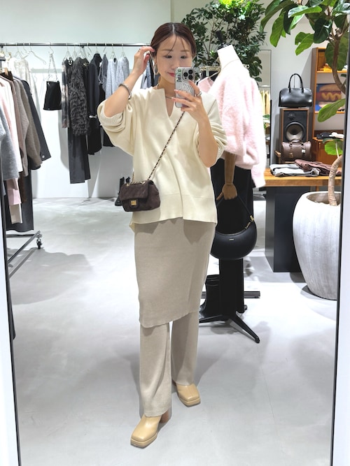 ラウンジドレス　スウェットライクスキッパーニット　ブラウン Loungedress（ラウンジドレス） ニット セーター 「@_shirabe.s_コラボ